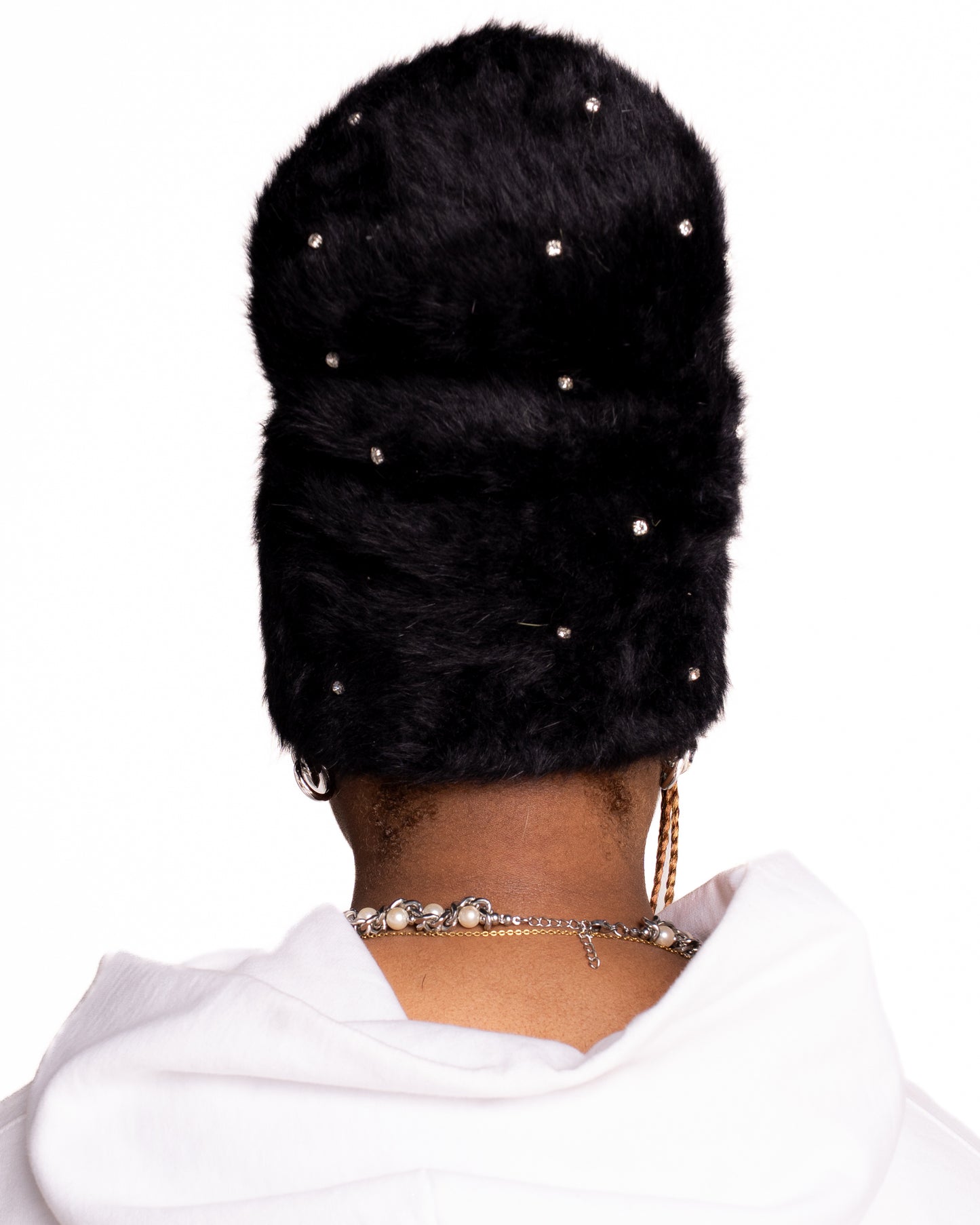 BLACK POP-STAR MOHAIR BEANIES