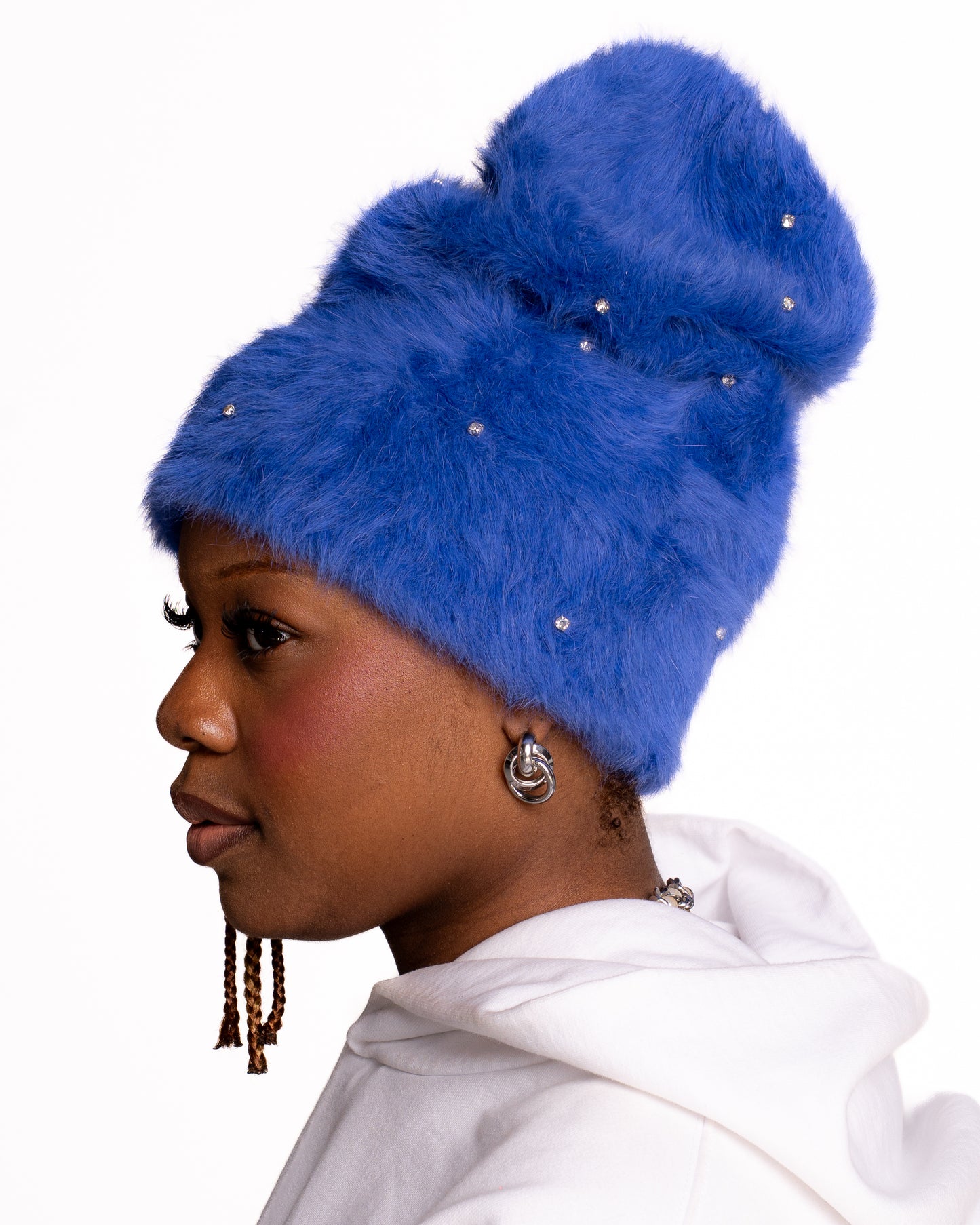 BLUE POP-STAR MOHAIRS BEANIES