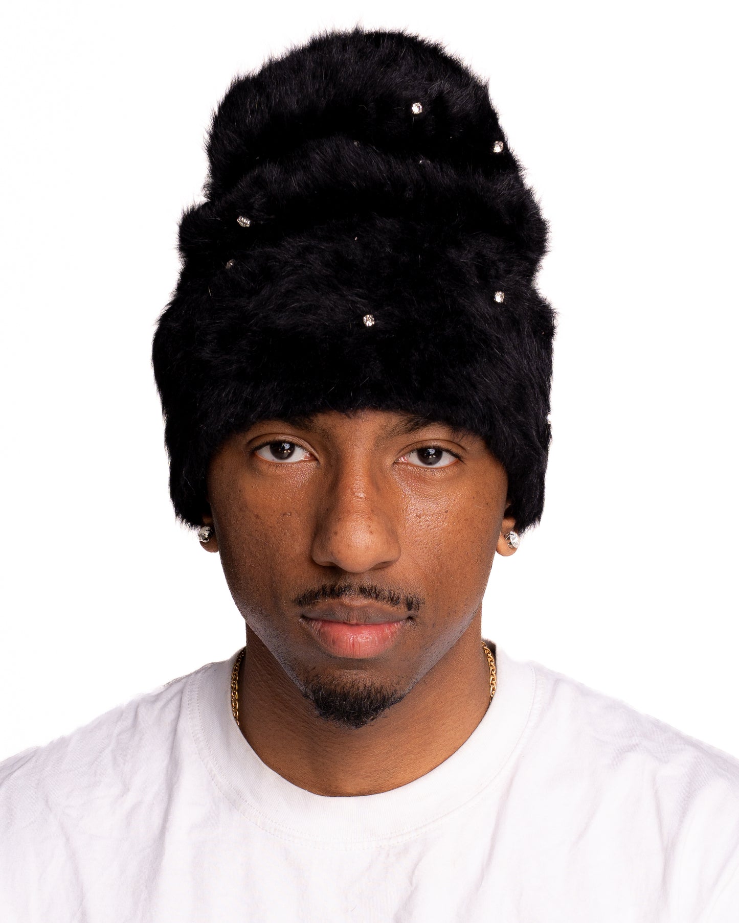 BLACK POP-STAR MOHAIR BEANIES