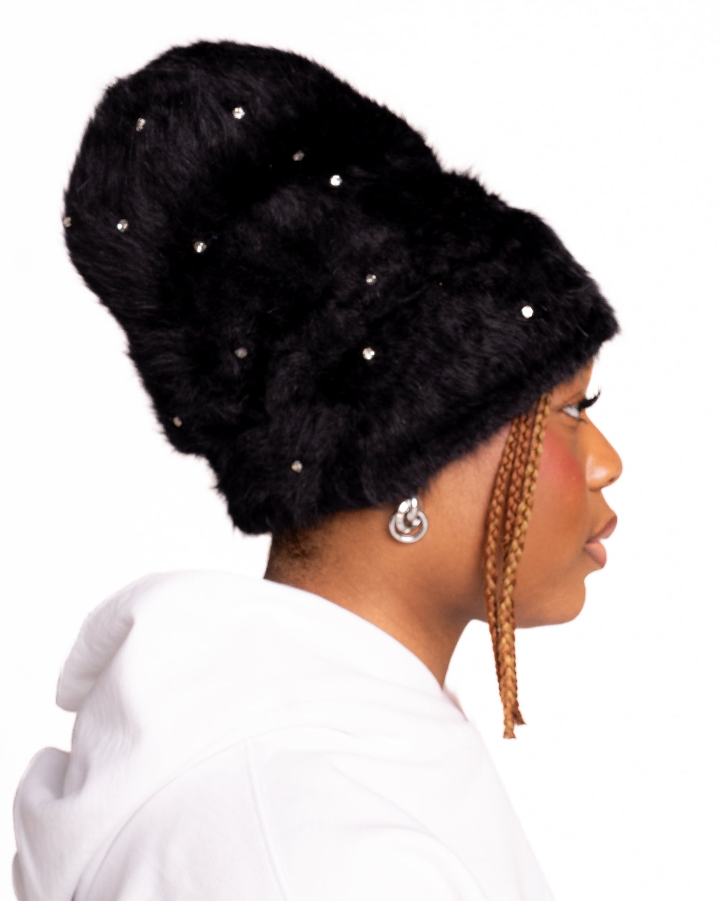 BLACK POP-STAR MOHAIR BEANIES