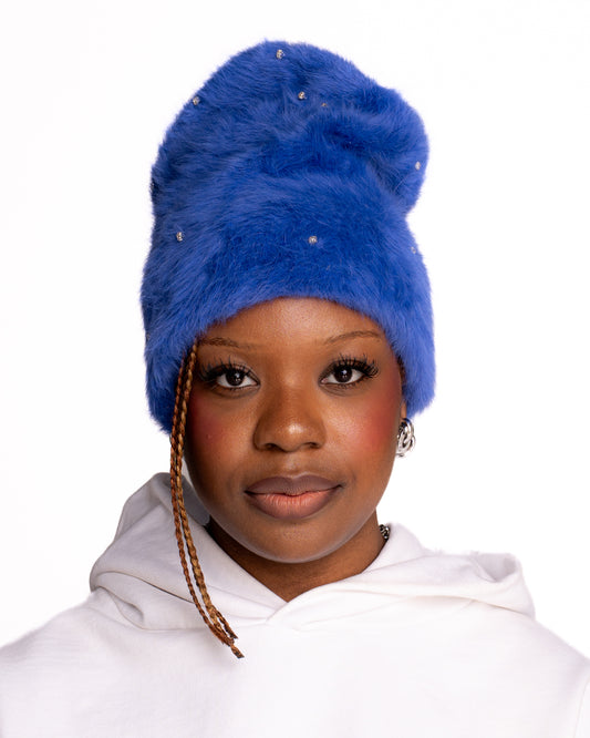 BLUE POP-STAR MOHAIRS BEANIES