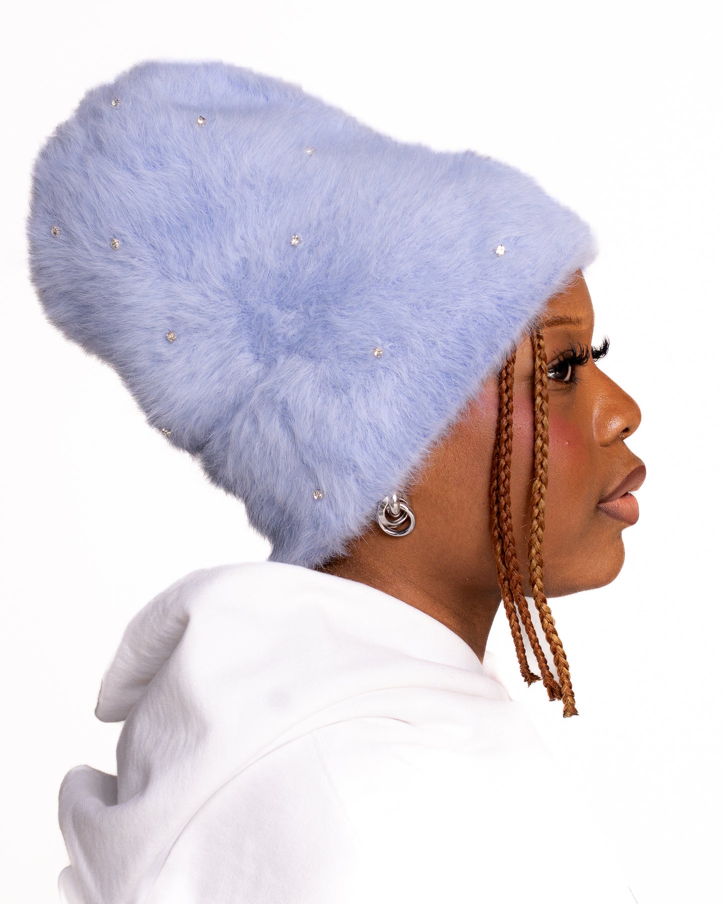 Arctic Grey Pop-Star Mohair Beanie