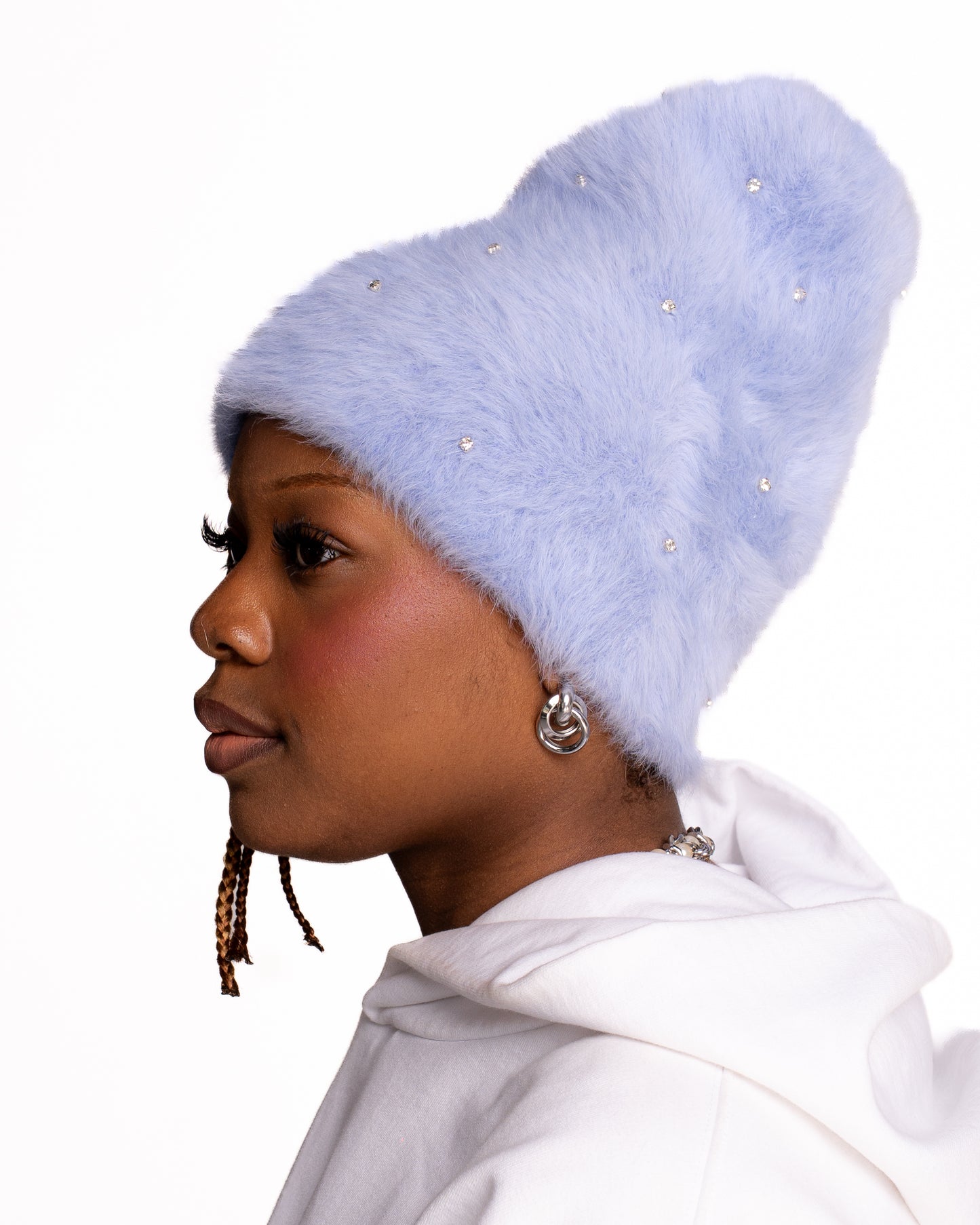 Arctic Grey Pop-Star Mohair Beanie