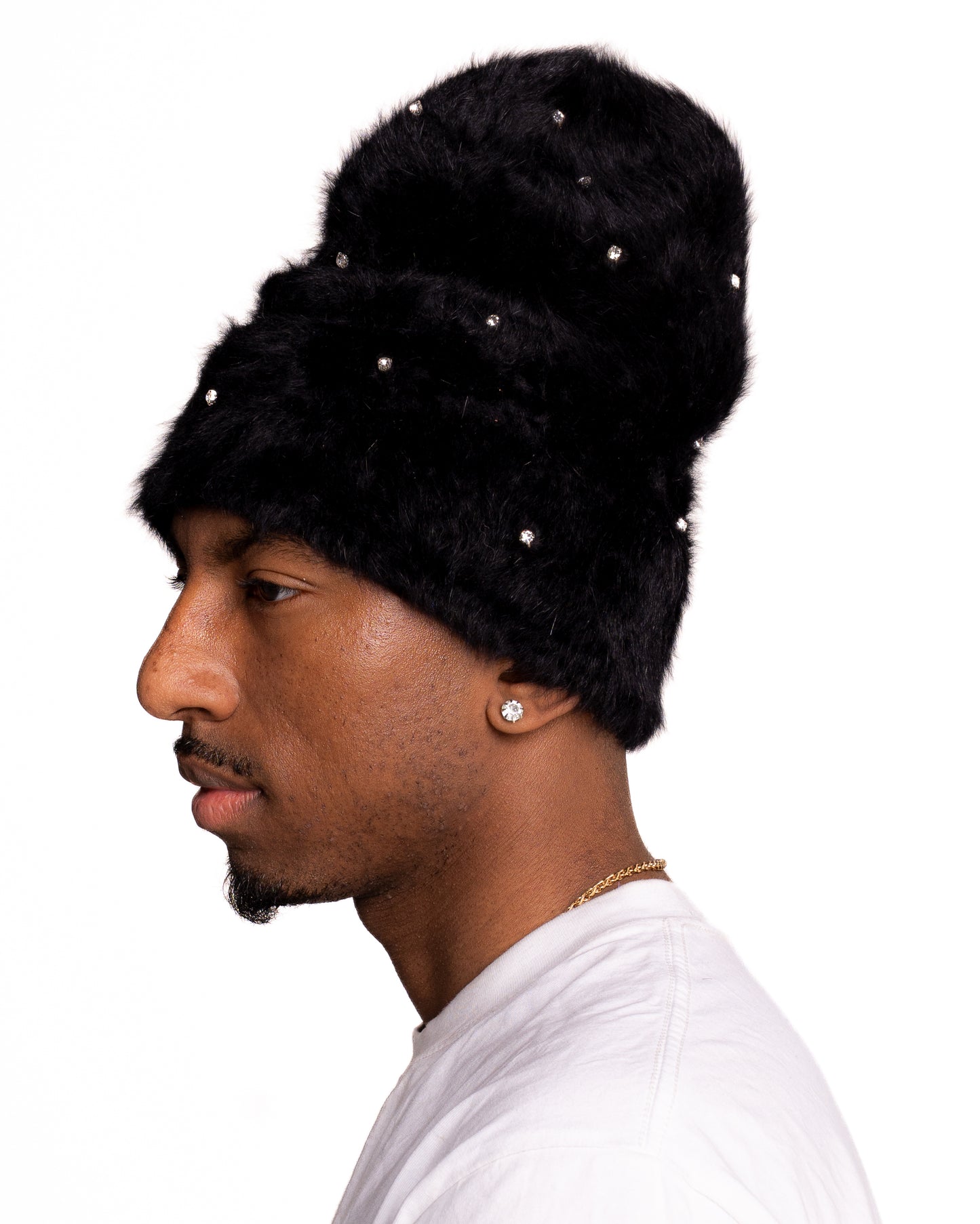 BLACK POP-STAR MOHAIR BEANIES