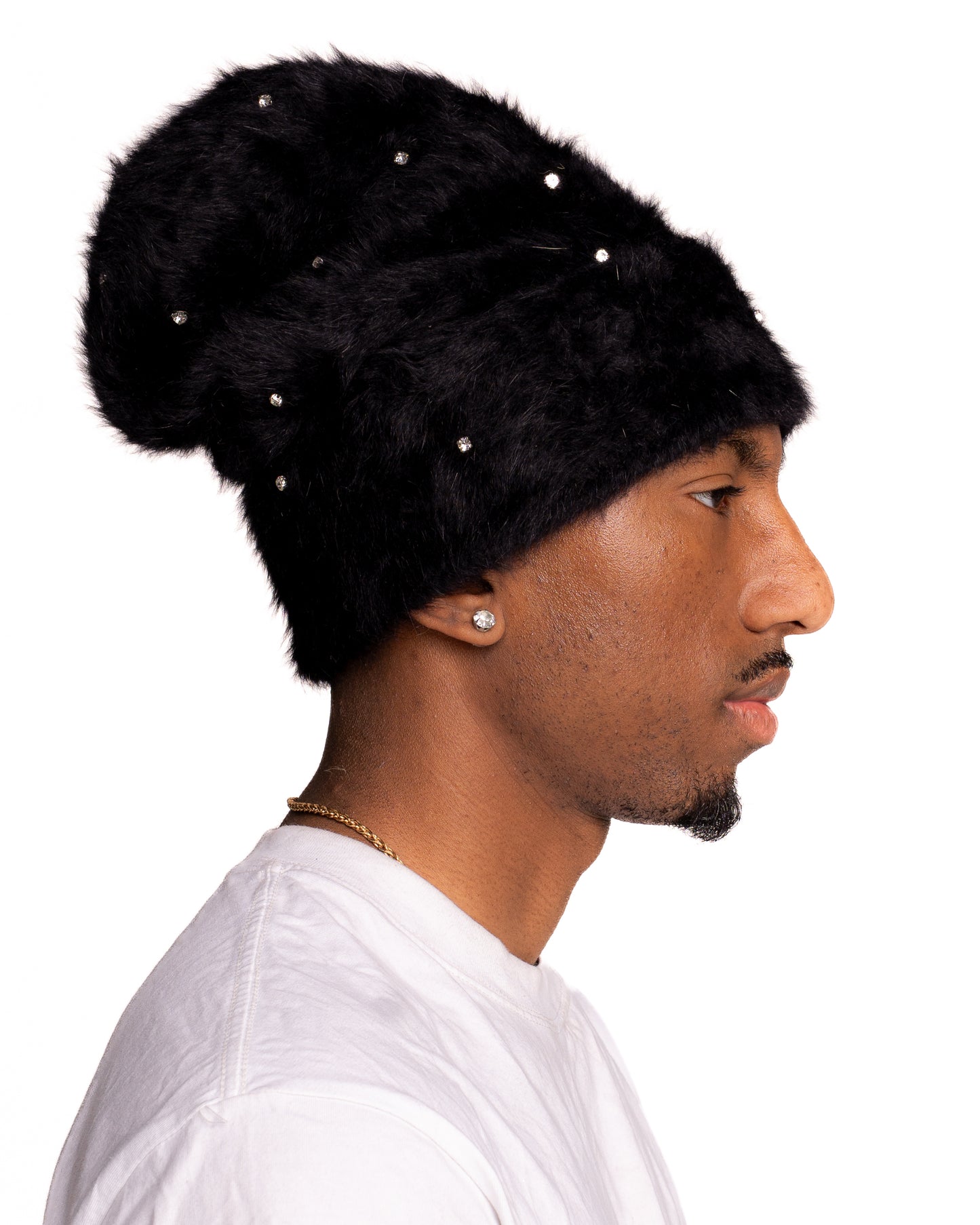 BLACK POP-STAR MOHAIR BEANIES